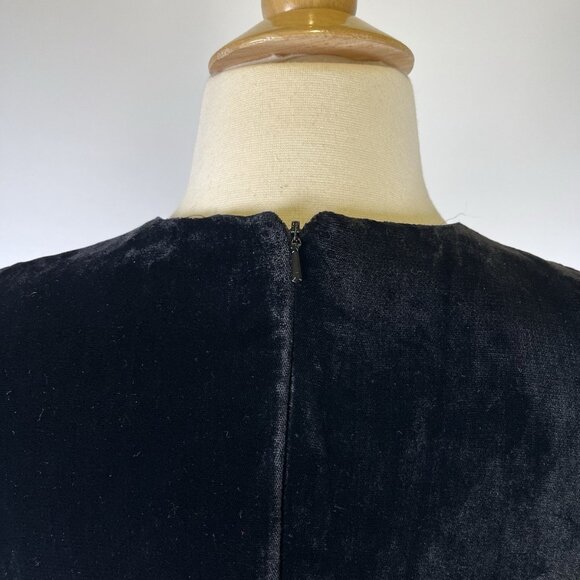 Banana Republic 90s Y2K Black Velvet Sheath Dress Silk Satin Trim Size 2 Office - Picture 7 of 9
